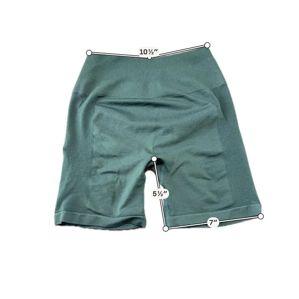 AUROLA Biker Shorts Womens Small Green High Waist Seamless 5.5 Inseam Gym Yoga